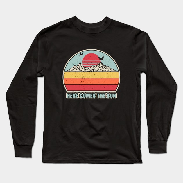 Retro Here Comes the Sun Long Sleeve T-Shirt by Symmetry Stunning Portrait